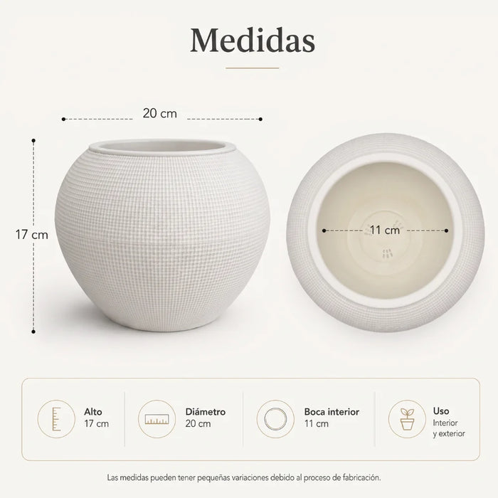 Set 2 Maceteros Plastico Redondo Ovalado Moderno Textura S