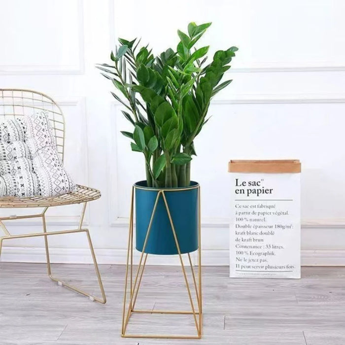 Set 2 Pedestales Porta Macetero Deco Verde Oscuro Grandes