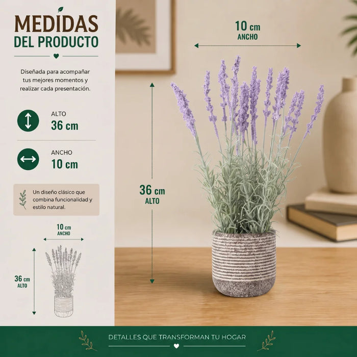 Set 2 Plantas Artificiales Flores Lavanda Decoracion Hogar