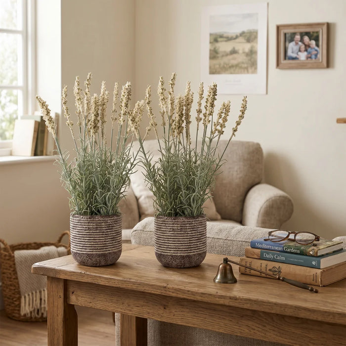 Set 2 Plantas Artificiales Flores Lavanda Decoracion Hogar