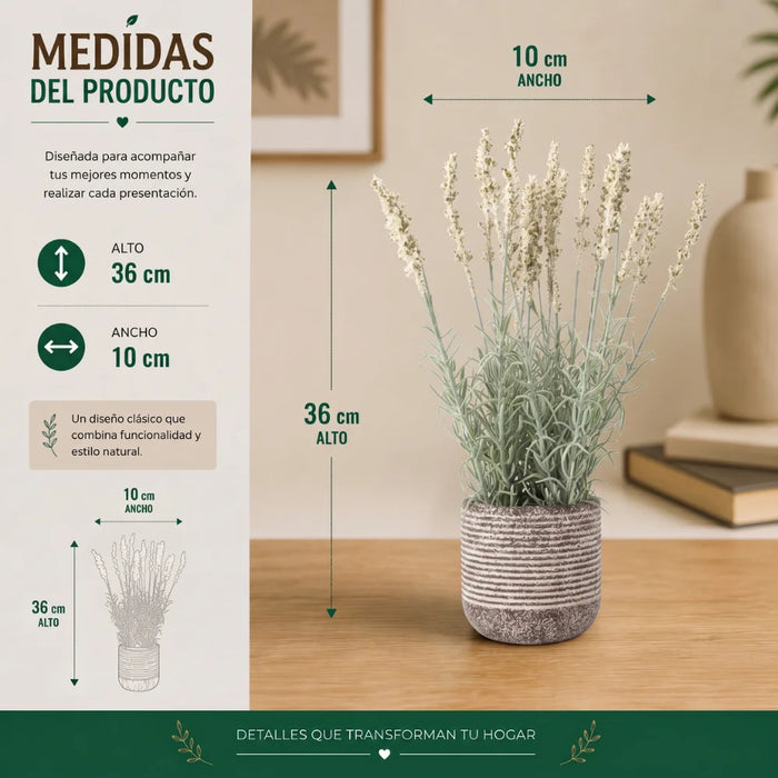 Set 2 Plantas Artificiales Flores Lavanda Decoracion Hogar