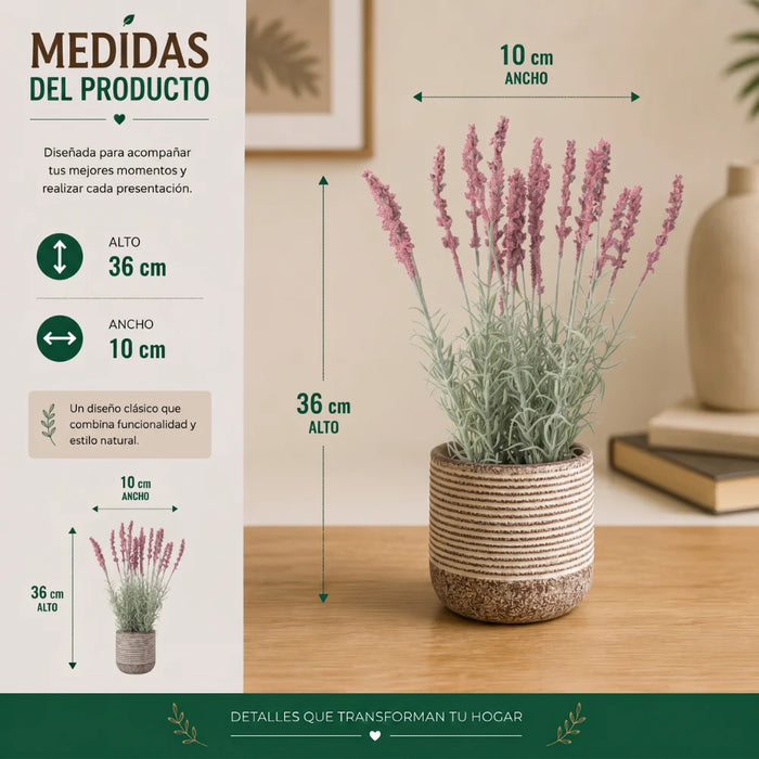 Set 2 Plantas Artificiales Flores Lavanda Decoracion Hogar