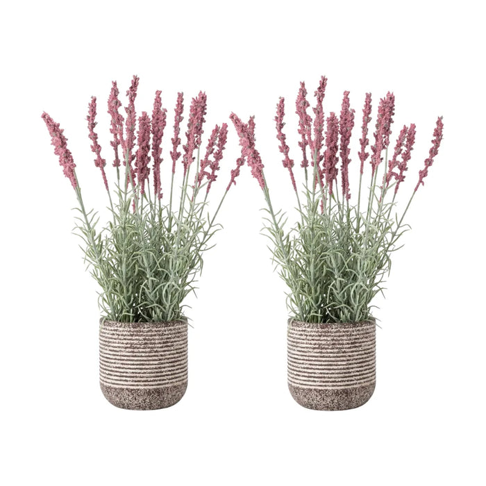 Set 2 Plantas Artificiales Flores Lavanda Decoracion Hogar
