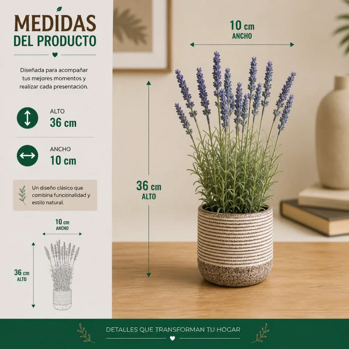 Set 2 Plantas Artificiales Flores Lavanda Decoracion Hogar
