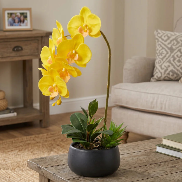 Set 2 Plantas Artificiales Orquidea Maceta Decoracion Hogar