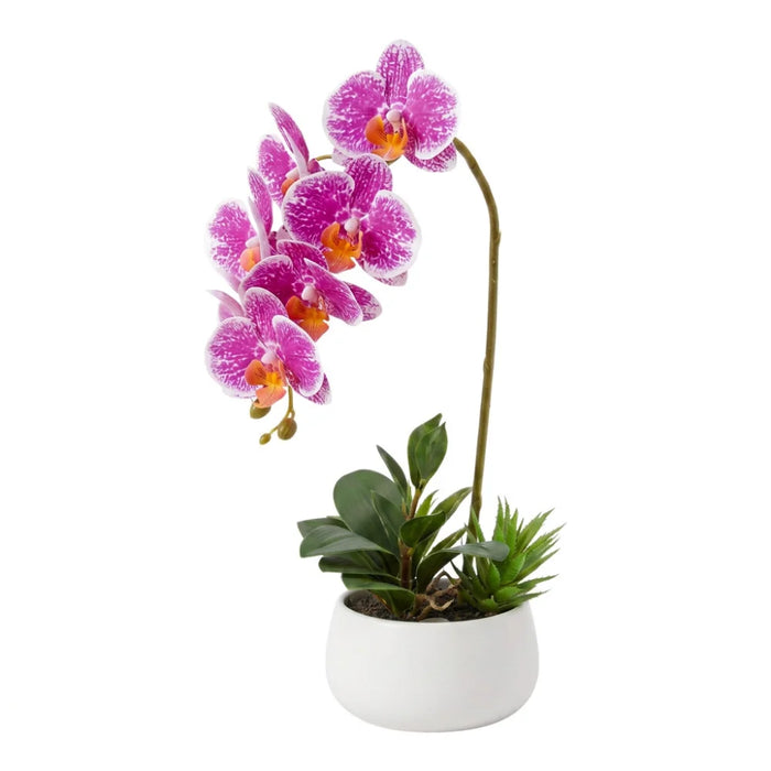 Set 2 Plantas Artificiales Orquidea Maceta Decoracion Hogar