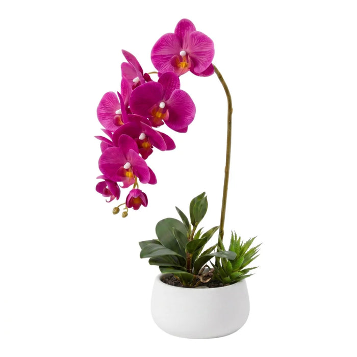 Set 2 Plantas Artificiales Orquidea Maceta Decoracion Hogar