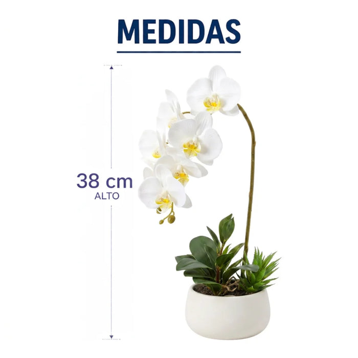 Set 2 Plantas Artificiales Orquidea Maceta Decoracion Hogar