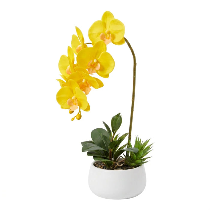 Set 2 Plantas Artificiales Orquidea Maceta Decoracion Hogar