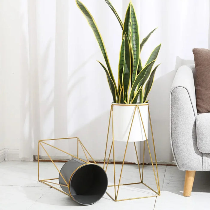 Set 2 Porta Macetero Pedestal Maceta Plantas Blanco Mediano