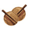 Set 2 Tabla De Madera Redonda Multiuso Base Calor Picoteo S