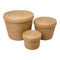 Set 3 Canastos Cesta De Yute Tejida Con Tapa Acabado Rustico