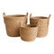 Set 3 Canastos Cesta De Yute Tejido Estilo Rustico Asas