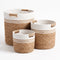 Set 3 Canastos De Yute Tejido Cestas Decorativas Rusticas