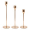 Set 3 Candelabros Porta Velas Dorado Decora Centro De Mesa