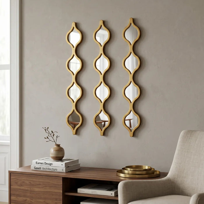 Set 3 Espejos De Pared De Ondas Alargadas Marcos De Espejos