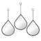 Set 3 Espejos Forma Gota Para Pared Decorativos Con Marco