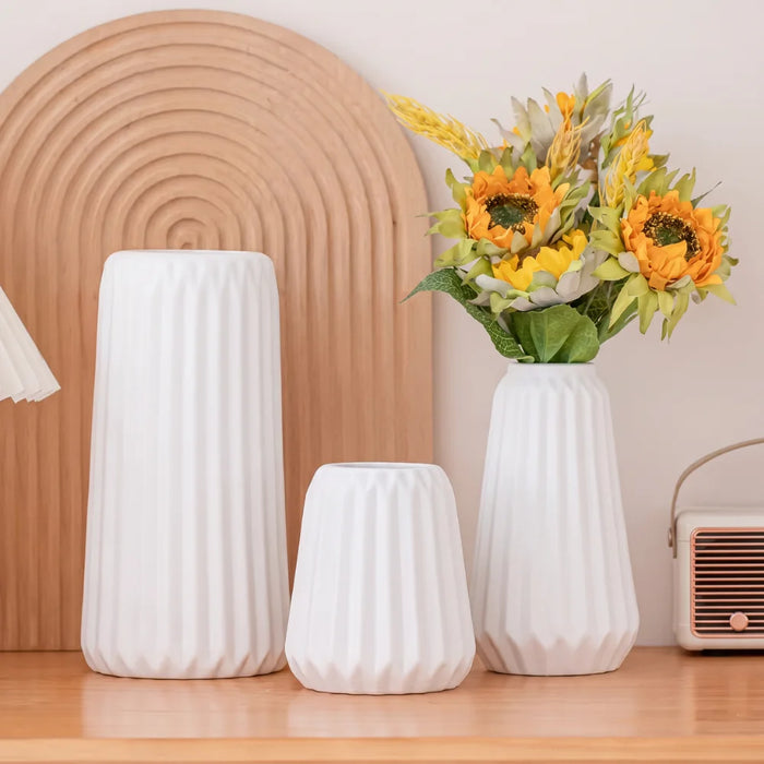 Set 3 Floreros de Cerámica Modernos Minimalistas Hogar