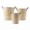 Set 3 Macetero Metalico Beige Decorativo Con Asas Jardín