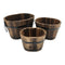 Set 3 Maceteros De Madera Tipo Barril Para Jardín Terraza