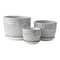 Set 3 Maceteros Maceta De Cerámica Blancos Flores Y Líneas