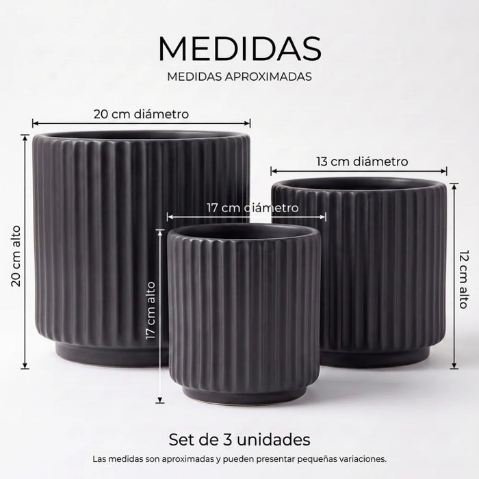 Set 3 Maceteros Macetas De Ceramica Para Plantas Decoracion