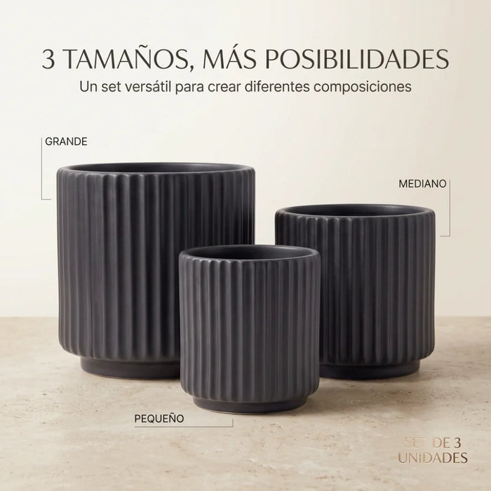 Set 3 Maceteros Macetas De Ceramica Para Plantas Decoracion