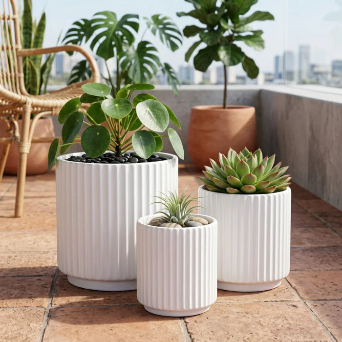 Set 3 Maceteros Macetas De Ceramica Para Plantas Decoracion