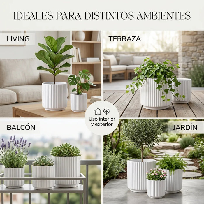 Set 3 Maceteros Macetas De Ceramica Para Plantas Decoracion
