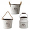 Set 3 Maceteros Metalicos Blancos Decorativo Con Asas Jardin