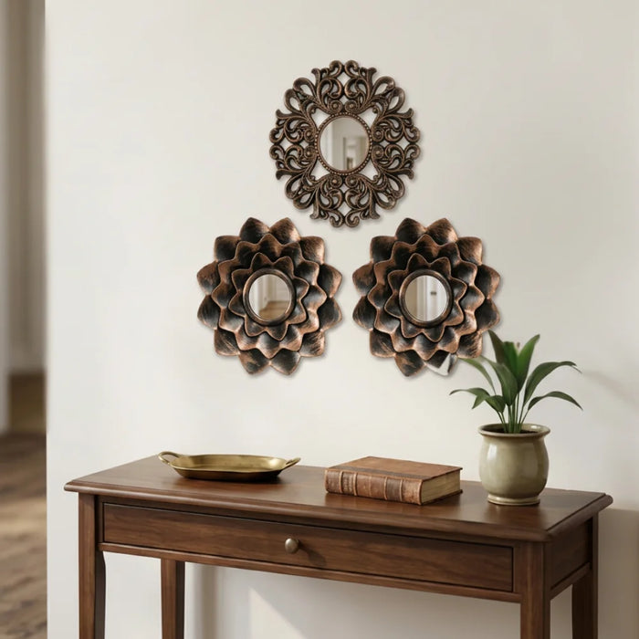 Set 3 Marcos De Espejos Decorativos Arabesco Para Pared