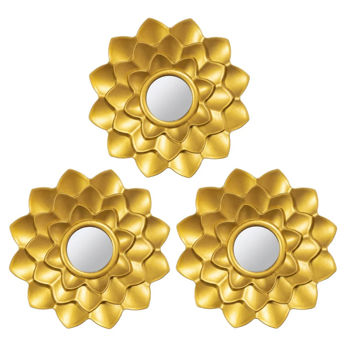 Set 3 Marcos De Espejos Decorativos Flor Para Pared Hogar