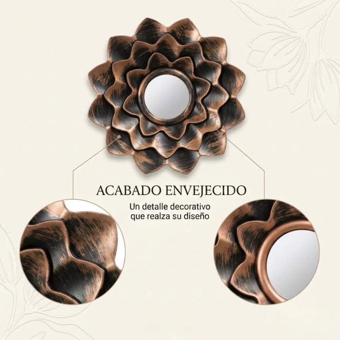 Set 3 Marcos De Espejos Decorativos Flor Para Pared Hogar