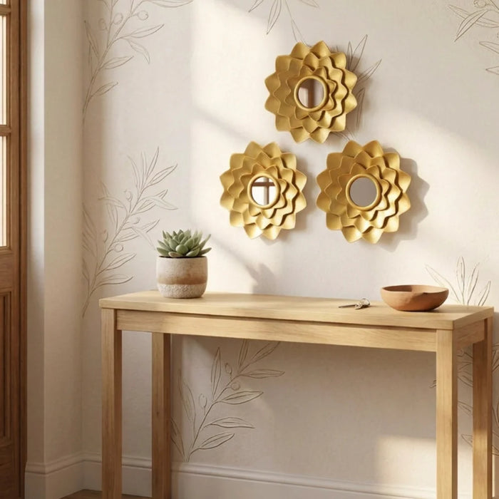 Set 3 Marcos De Espejos Decorativos Flor Para Pared Hogar
