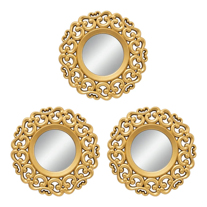 Set 3 Marcos De Espejos Estilo Arabe Decorativo Dorado Deco