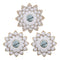 Set 3 Marcos De Espejos Flor De Loto Blanco Deco Grande