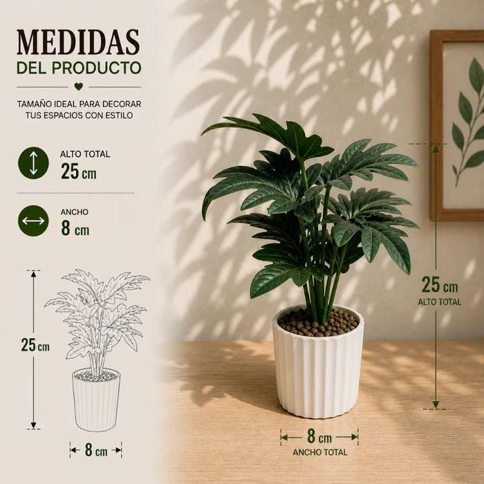 Set 3 Plantas Artificiales Decorativa Estilo Tropical Hogar