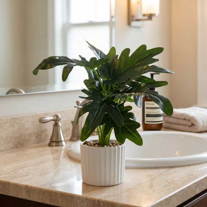 Set 3 Plantas Artificiales Decorativa Estilo Tropical Hogar