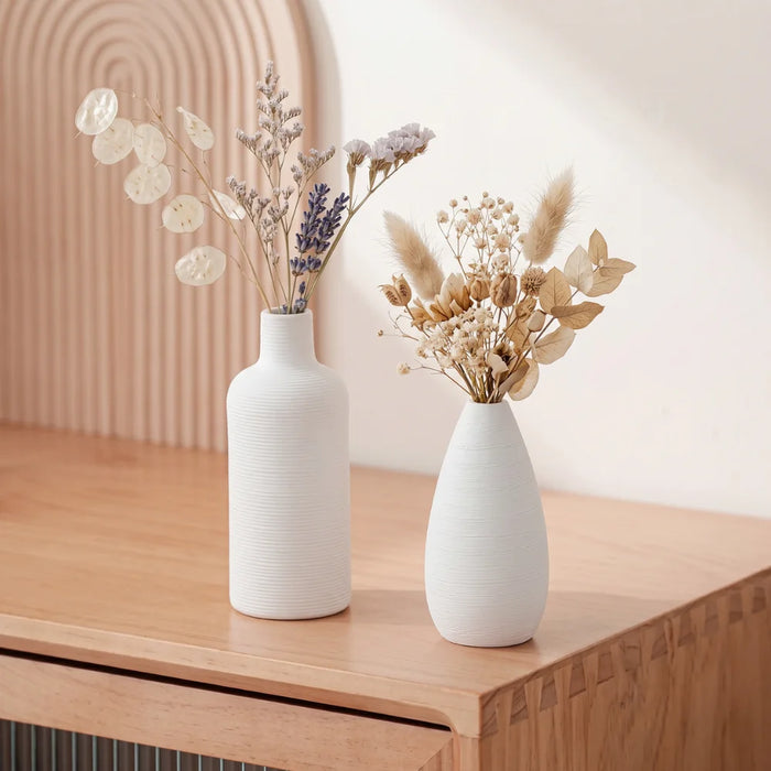 Set 4 Floreros de Ceramica Decorativos Estilo Nordico Hogar