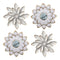 Set 4 Marcos De Espejos Flor De Loto Decorativo Blanco Deco