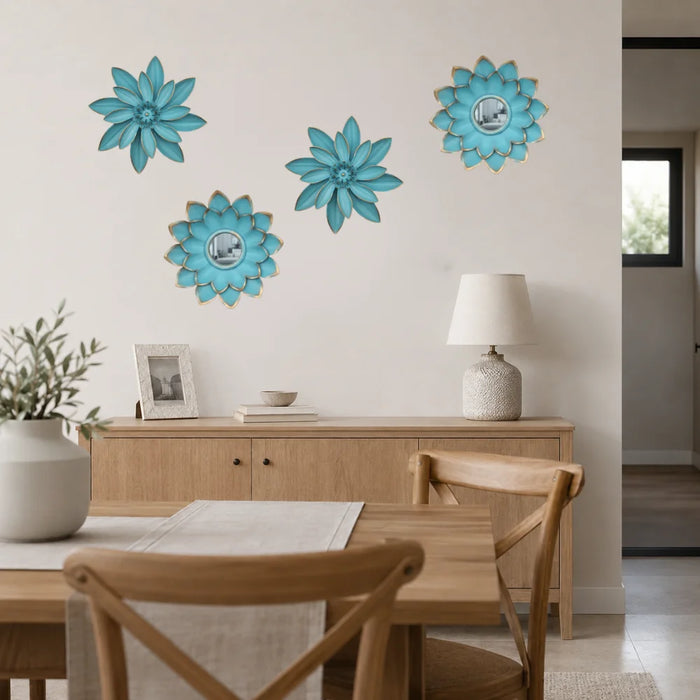 Set 4 Marcos De Espejos Flor De Loto Decorativo Calipso Deco