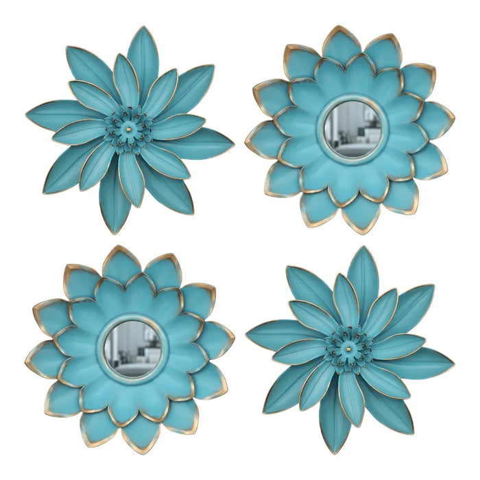 Set 4 Marcos De Espejos Flor De Loto Decorativo Calipso Deco