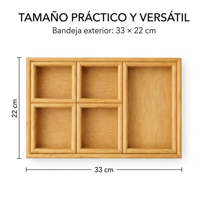 Set 6 Bandejas De Bambu Para Picoteo Aperitivos Coctel