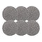 Set 6 Individuales Circulares Borde Trenzado Negro Plateado