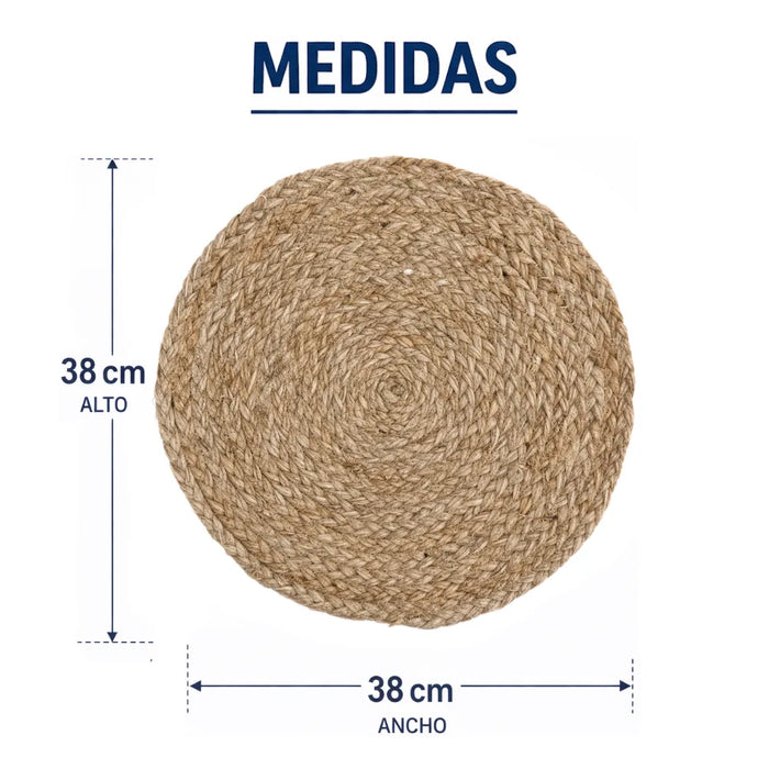 Set 6 Individuales Redondos Para Comedor Terraza Manteles