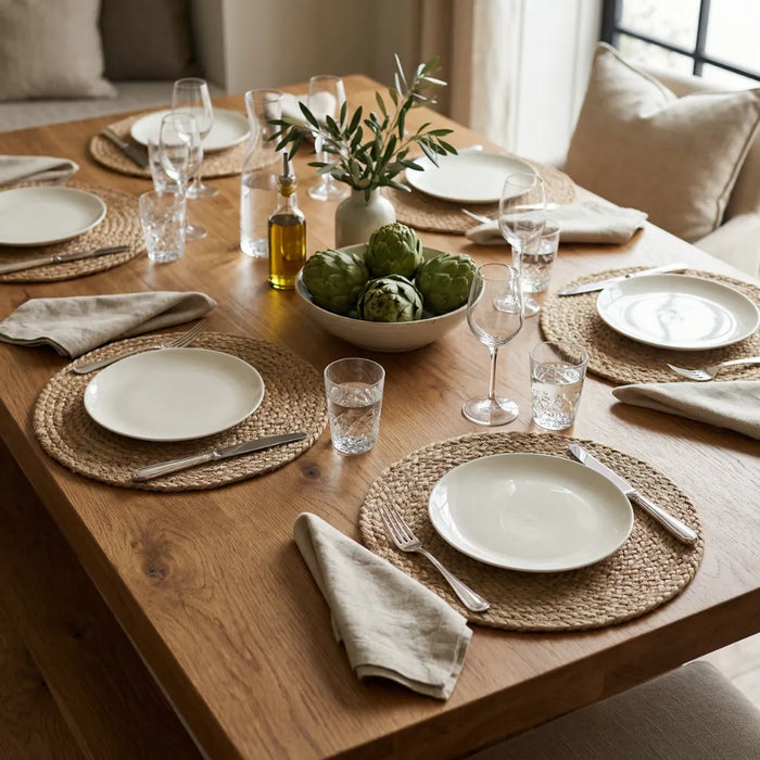 Set 6 Individuales Redondos Para Comedor Terraza Manteles