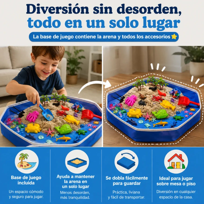 Set Arena Magica Completo Con Arenero Moldes Y Accesorios