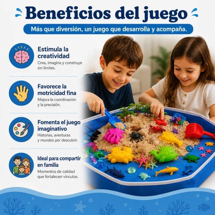 Set Arena Magica Completo Con Arenero Moldes Y Accesorios