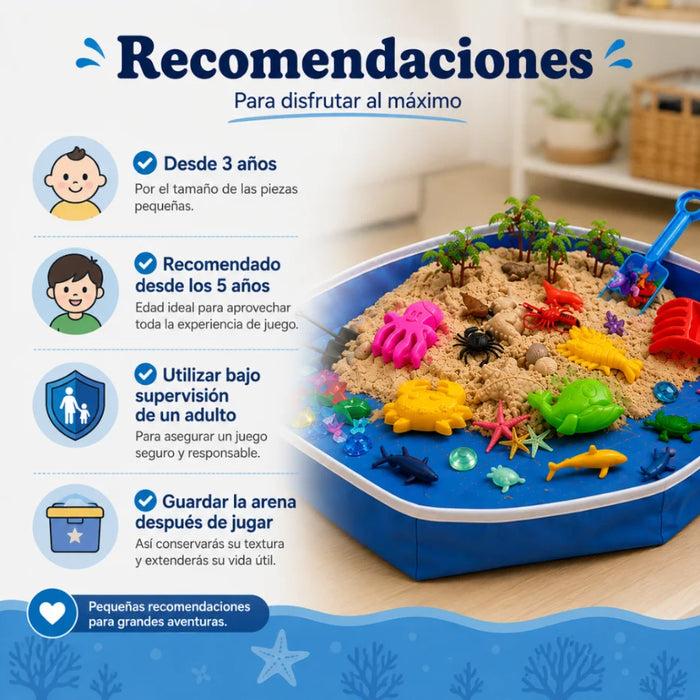 Set Arena Magica Completo Con Arenero Moldes Y Accesorios