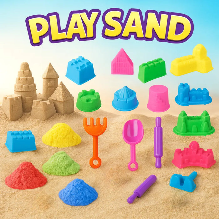 Set De Arena Magica Infantil Con Accesorios y Moldes Variado